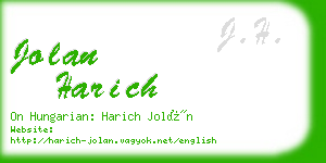 jolan harich business card